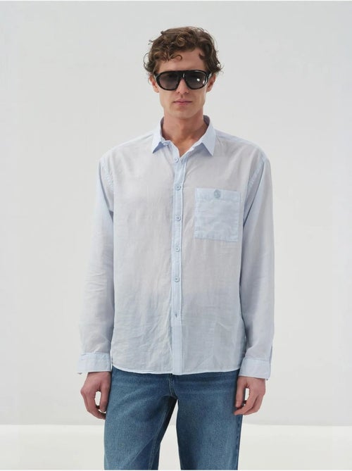 Camicia a maniche lunghe in popeline di cotone da uomo giesto - Kiabi Camicia a maniche lunghe in popeline di cotone da uomo giesto - Kiabi