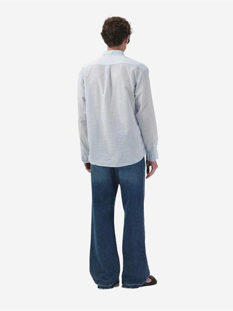 Camicia a maniche lunghe in popeline di cotone da uomo giesto Blu chiaro - Kiabi
