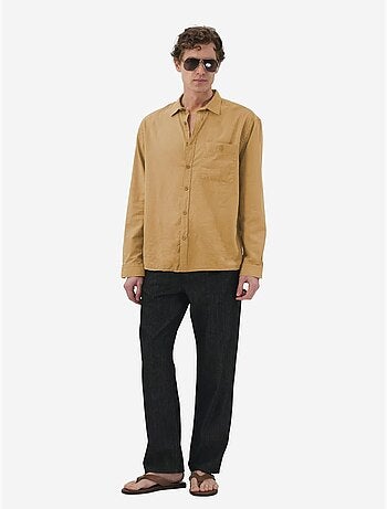 Camicia a maniche lunghe in popeline di cotone giesto