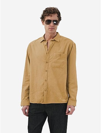 Camicia a maniche lunghe in popeline di cotone giesto
