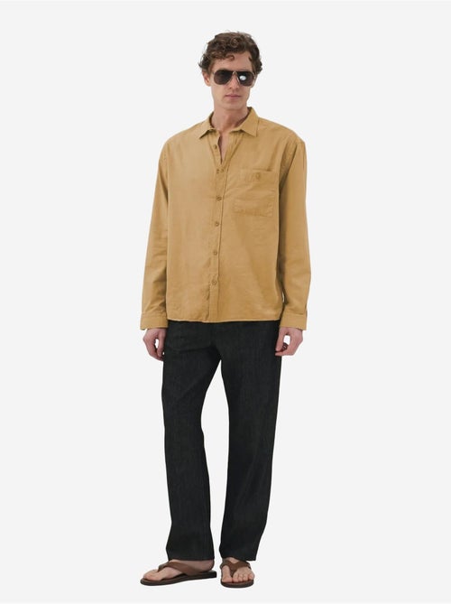 Camicia a maniche lunghe in popeline di cotone giesto - Kiabi Camicia a maniche lunghe in popeline di cotone giesto - Kiabi