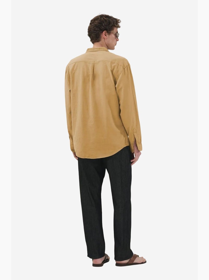 Camicia a maniche lunghe in popeline di cotone giesto Grège - Kiabi