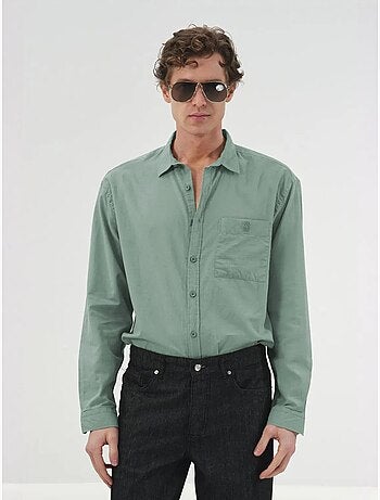 Camicia a maniche lunghe in popeline di cotone giesto