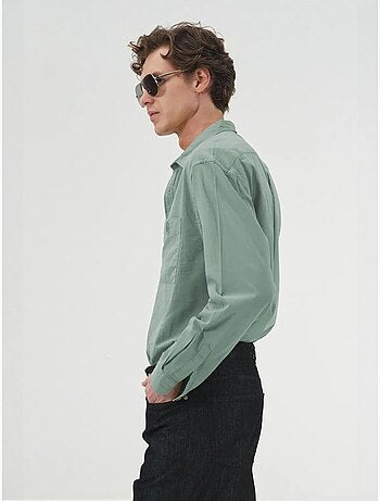Camicia a maniche lunghe in popeline di cotone giesto
