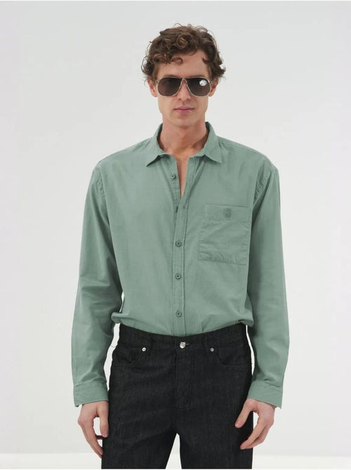 Camicia a maniche lunghe in popeline di cotone giesto - Kiabi Camicia a maniche lunghe in popeline di cotone giesto - Kiabi