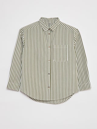 Camicia a maniche lunghe in popeline