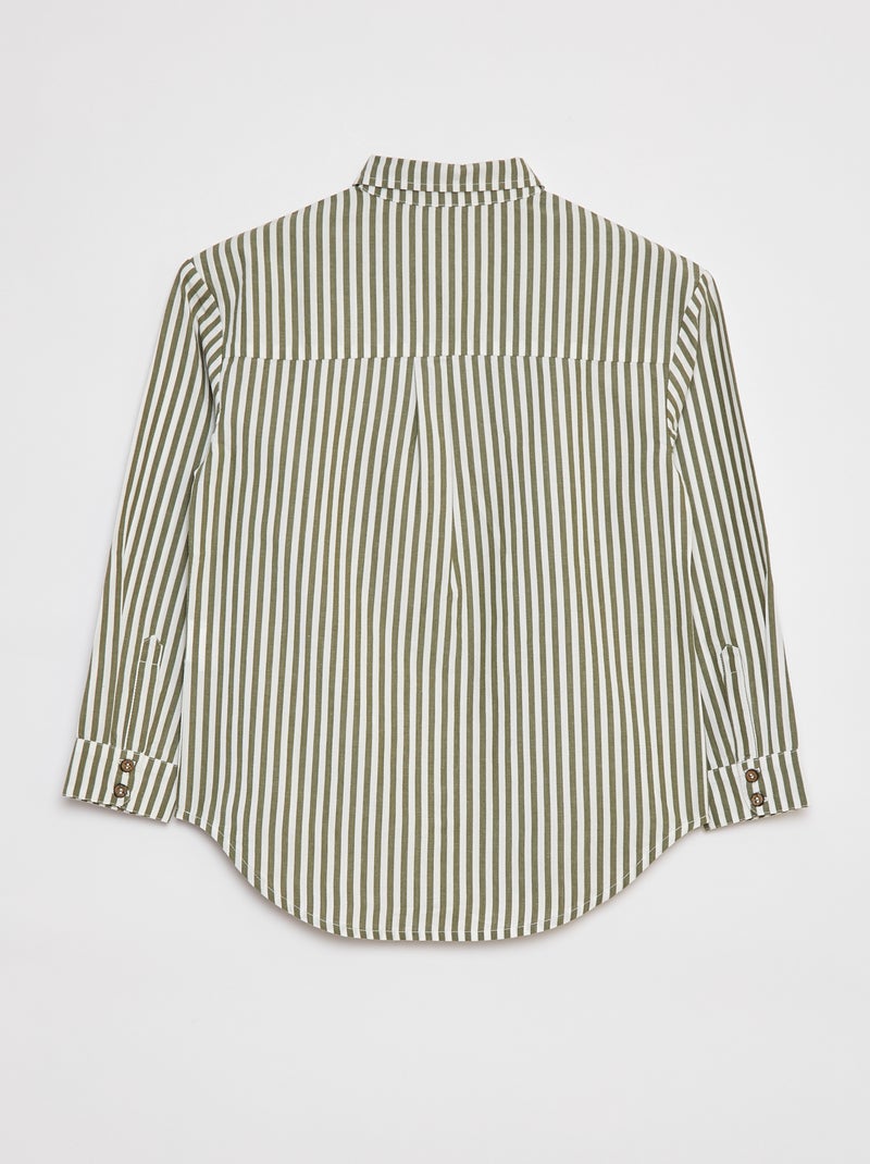 Camicia a maniche lunghe in popeline KAKI - Kiabi