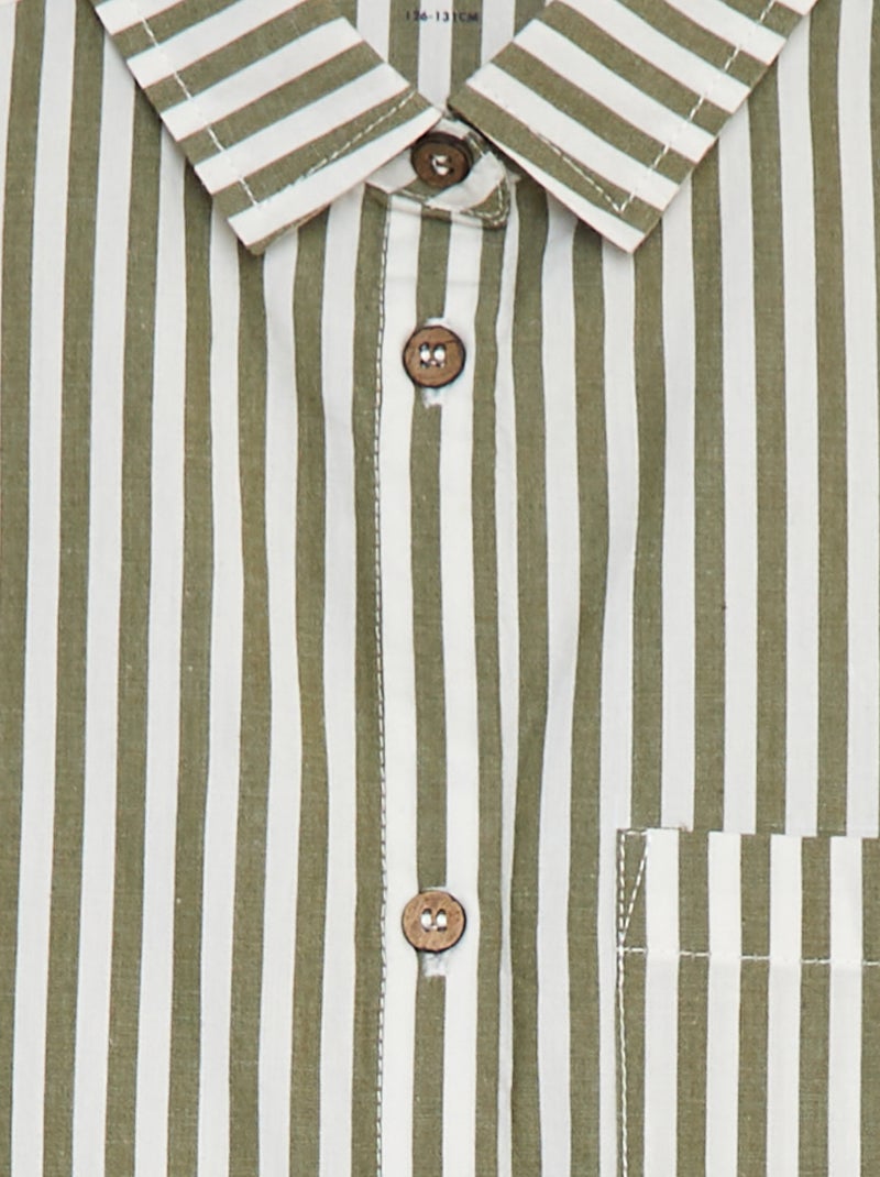 Camicia a maniche lunghe in popeline KAKI - Kiabi