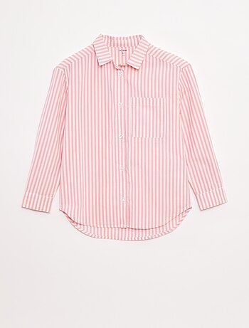 Camicia a maniche lunghe in popeline