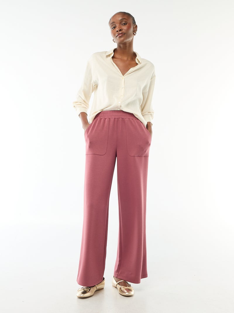 Camicia a maniche lunghe in raso tinta unita Beige - Kiabi
