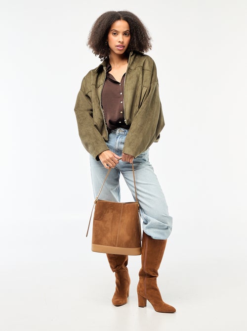 Camicia a maniche lunghe in raso tinta unita - Kiabi