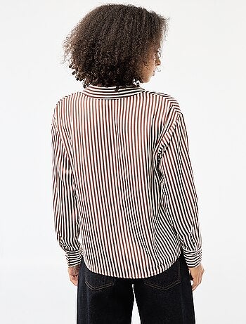 Camicia a maniche lunghe in raso tinta unita