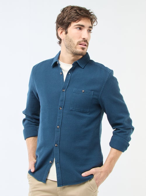 Camicia a maniche lunghe in tessuto goffrato - Kiabi