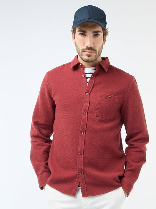 Camicia a maniche lunghe in tessuto goffrato - Kiabi