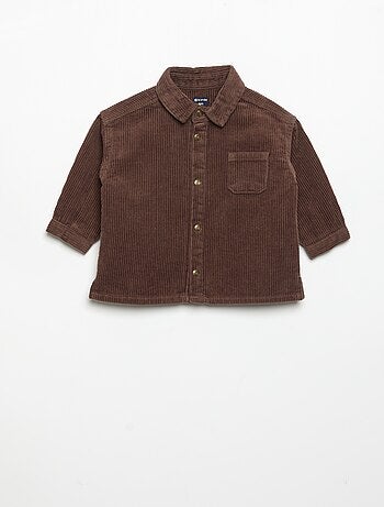 Camicia a maniche lunghe in velluto a coste