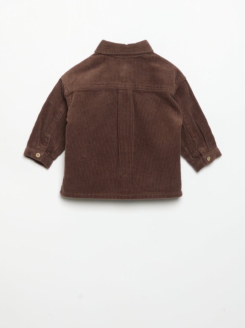 Camicia a maniche lunghe in velluto a coste Marrone - Kiabi