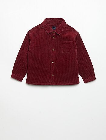 Camicia a maniche lunghe in velluto a coste