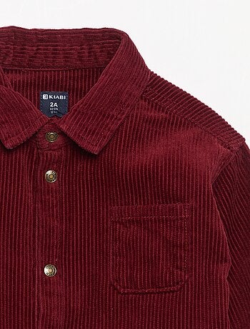 Camicia a maniche lunghe in velluto a coste