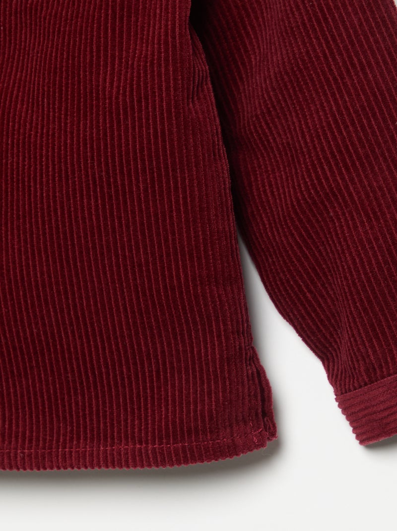 Camicia a maniche lunghe in velluto a coste Rosso - Kiabi
