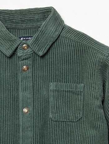 Camicia a maniche lunghe in velluto a coste