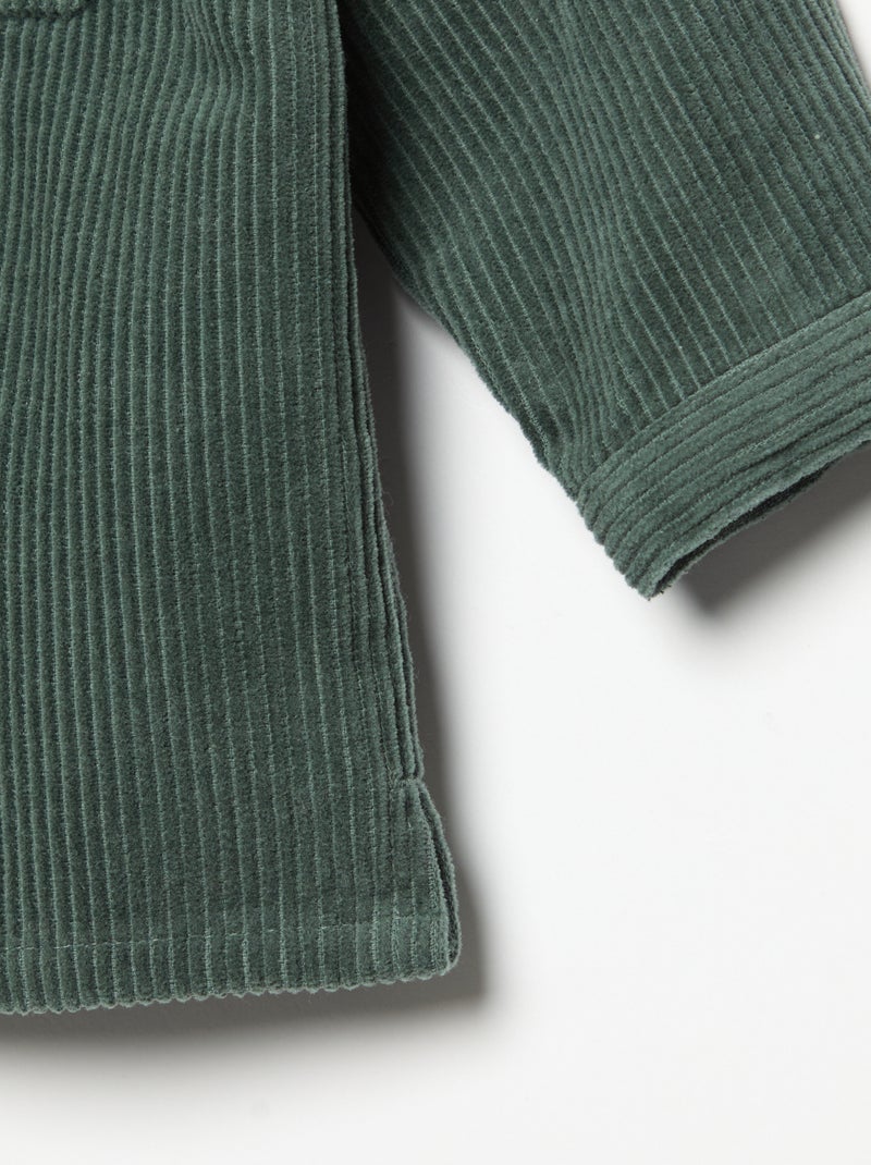 Camicia a maniche lunghe in velluto a coste Verde - Kiabi