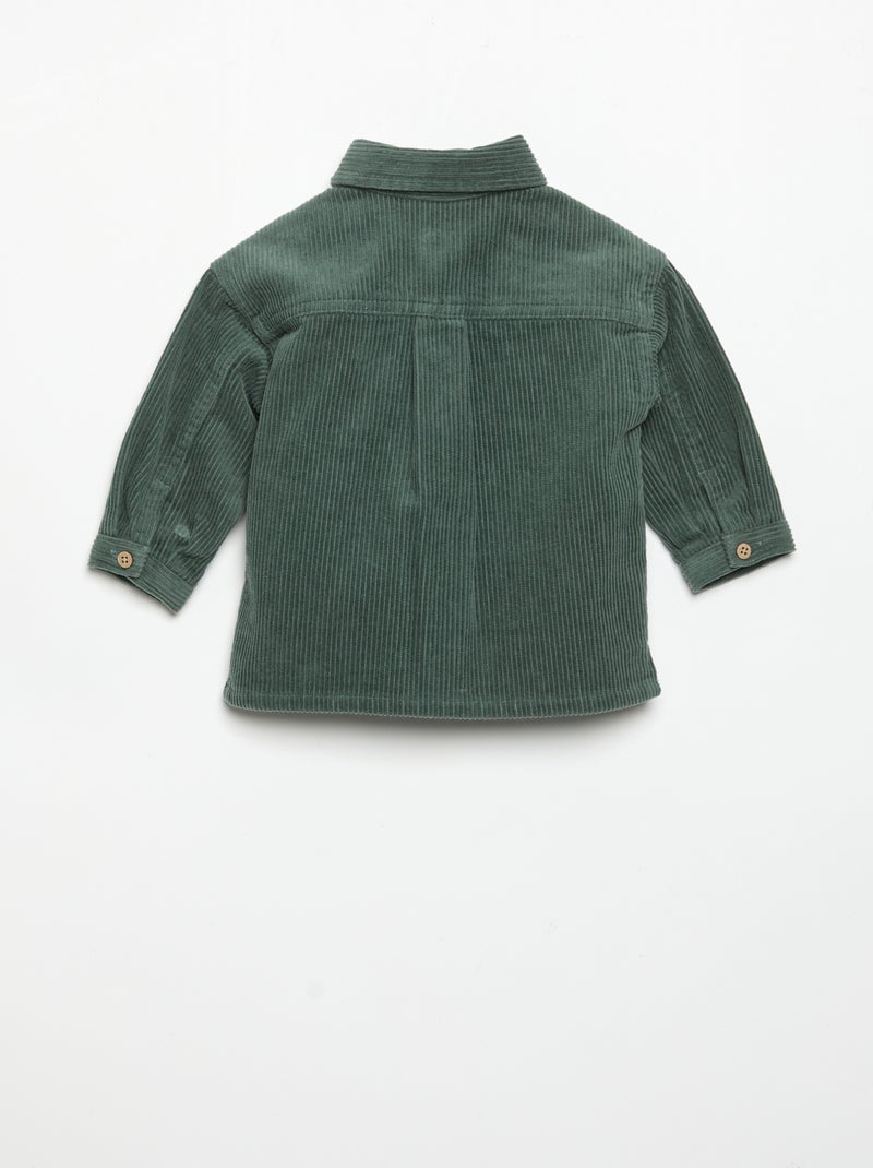 Camicia a maniche lunghe in velluto a coste Verde - Kiabi
