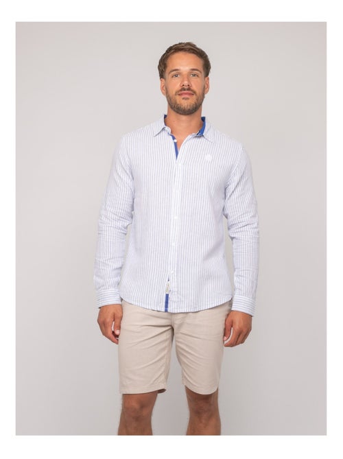 Camicia a maniche lunghe lino a righe DUPLAYA - Kiabi
