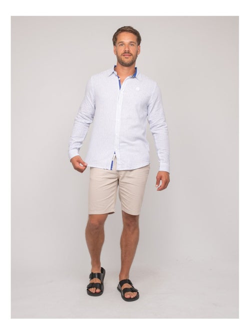 Camicia a maniche lunghe lino a righe DUPLAYA - Kiabi