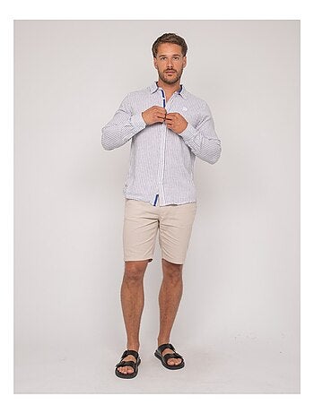 Camicia a maniche lunghe lino a righe DUPLAYA