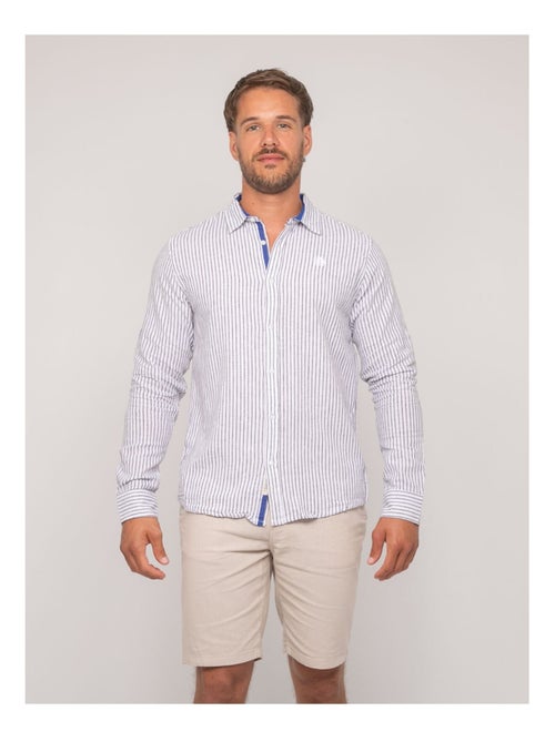Camicia a maniche lunghe lino a righe DUPLAYA - Kiabi