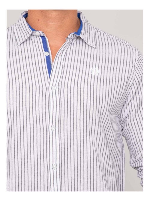 Camicia a maniche lunghe lino a righe DUPLAYA - Kiabi