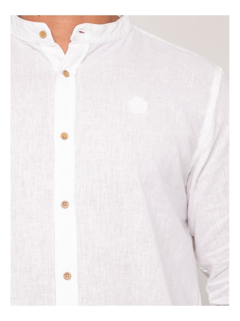 Camicia a maniche lunghe lino DUCHERO Bianco - Kiabi