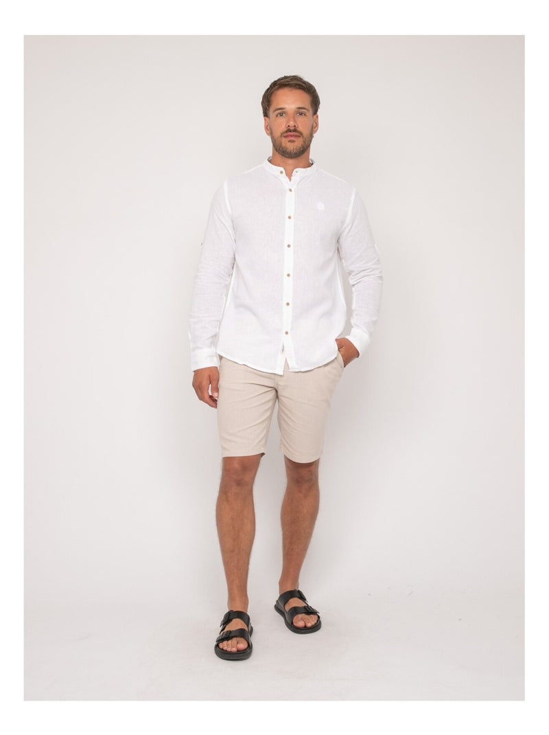 Camicia a maniche lunghe lino DUCHERO Bianco - Kiabi