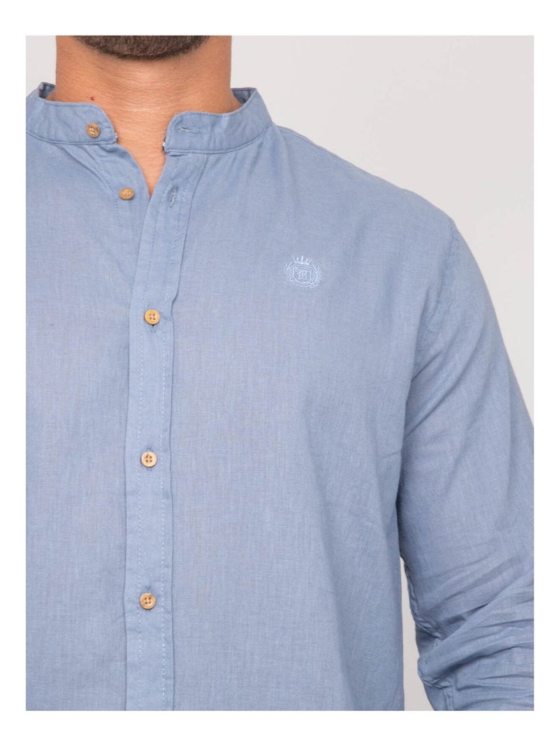 Camicia a maniche lunghe lino DUCHERO Blu - Kiabi
