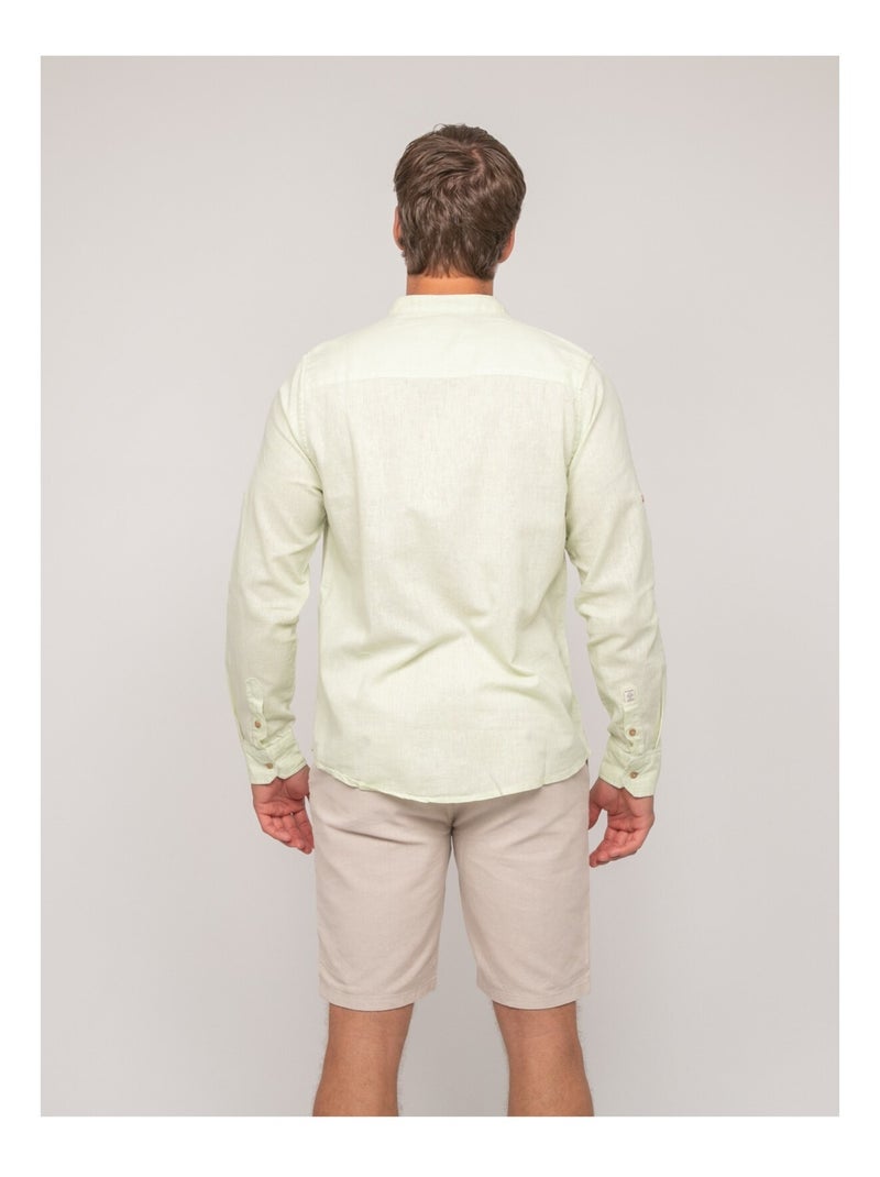 Camicia a maniche lunghe lino DUCHERO Verde chiaro - Kiabi