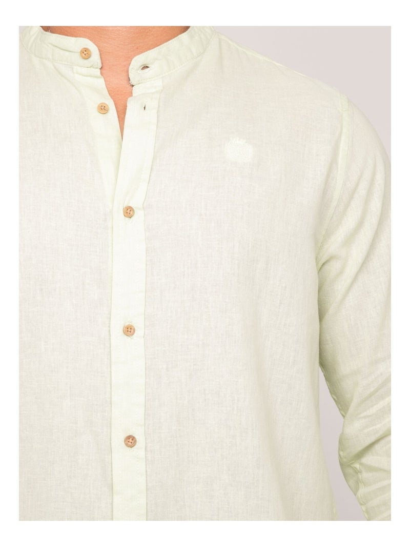 Camicia a maniche lunghe lino DUCHERO Verde chiaro - Kiabi
