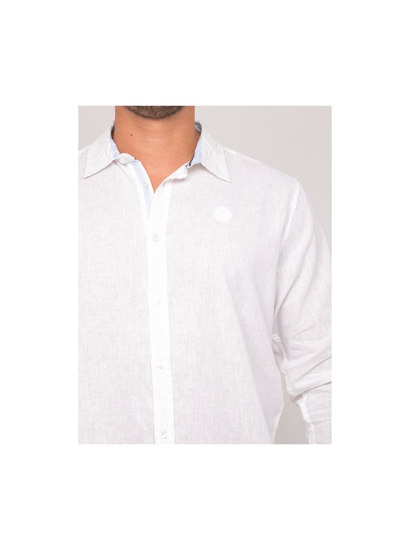 Camicia a maniche lunghe lino DUMOLAK Bianco - Kiabi