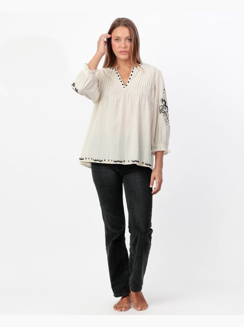 Camicia a maniche lunghe messicana da donna ADMAS - Kiabi Camicia a maniche lunghe messicana da donna ADMAS - Kiabi