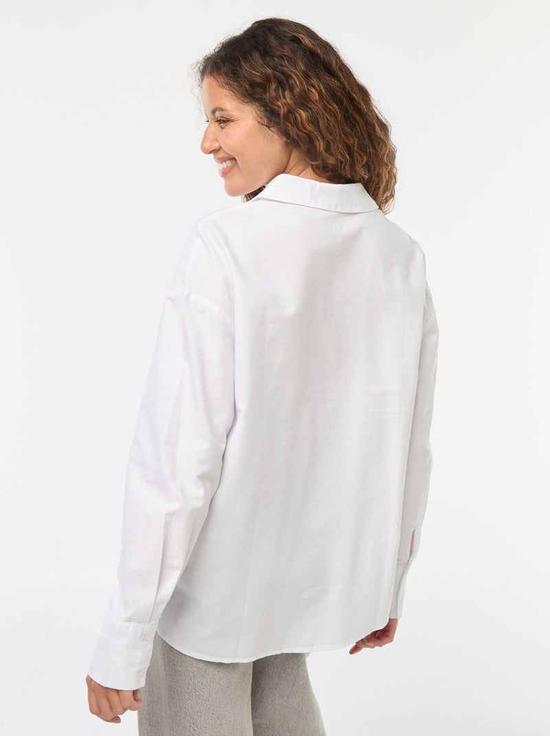 Camicia a maniche lunghe oxford bianco - Kiabi