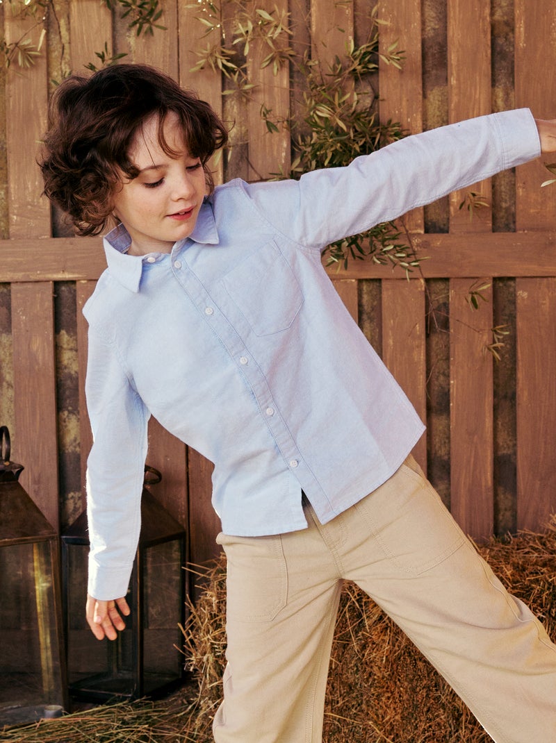 Camicia a maniche lunghe oxford BLU - Kiabi