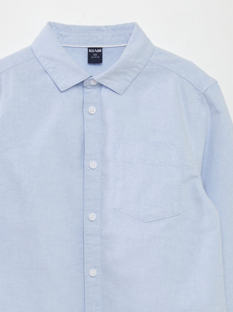 Camicia a maniche lunghe oxford BLU - Kiabi