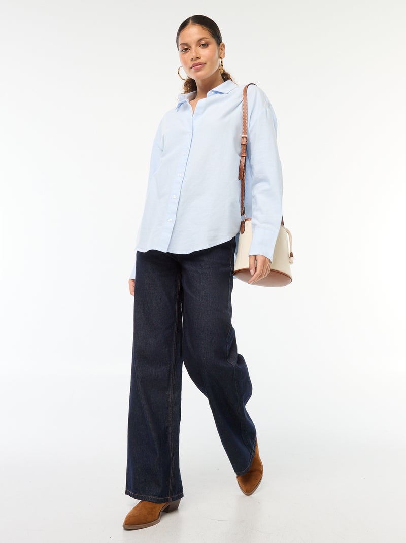 Camicia a maniche lunghe oxford Blu - Kiabi