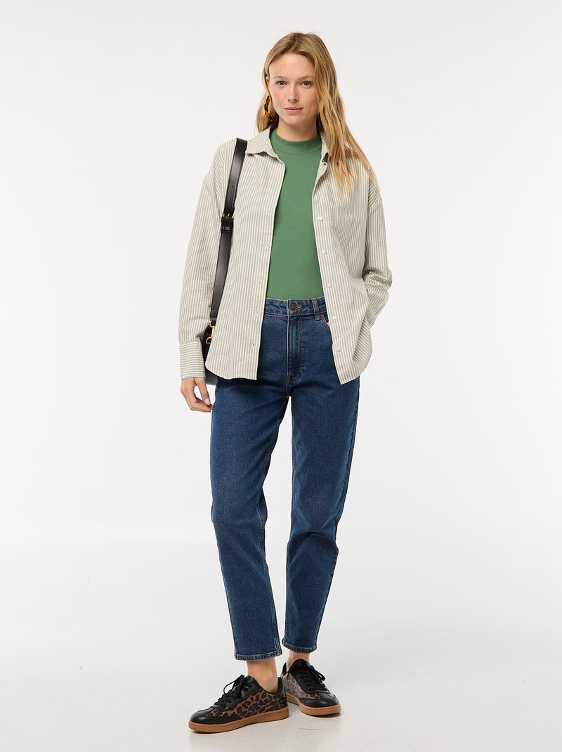 Camicia a maniche lunghe oxford Kaki - Kiabi