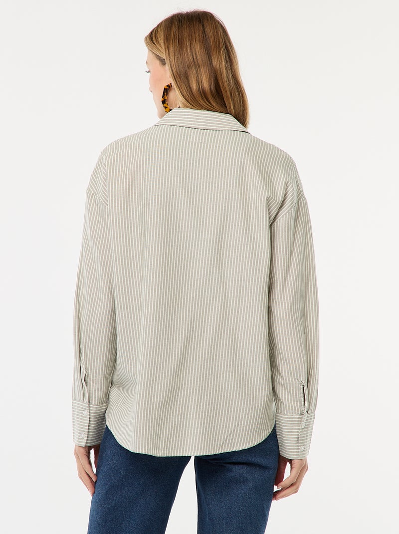 Camicia a maniche lunghe oxford Kaki - Kiabi