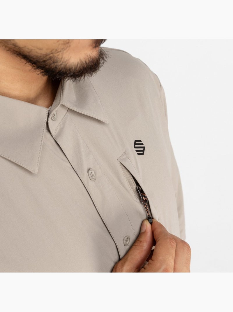 Camicia a maniche lunghe per l’escursionismo da uomo escursionismo uomo ferrat Marrone - Kiabi