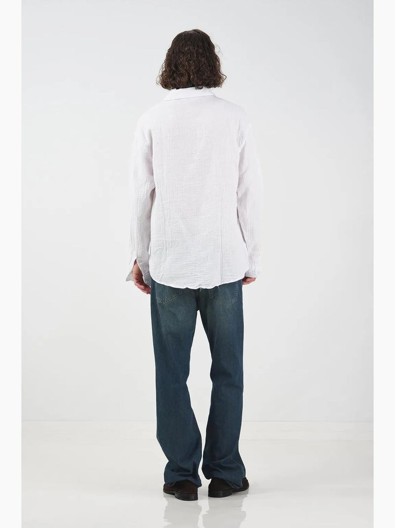 Camicia a maniche lunghe testurizzata dalla vestibilità rilassata giesto Bianco - Kiabi