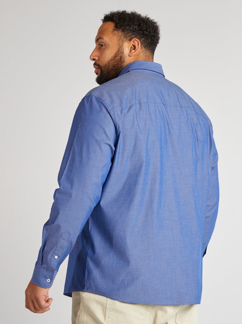 Camicia à motivo dobby BLU - Kiabi