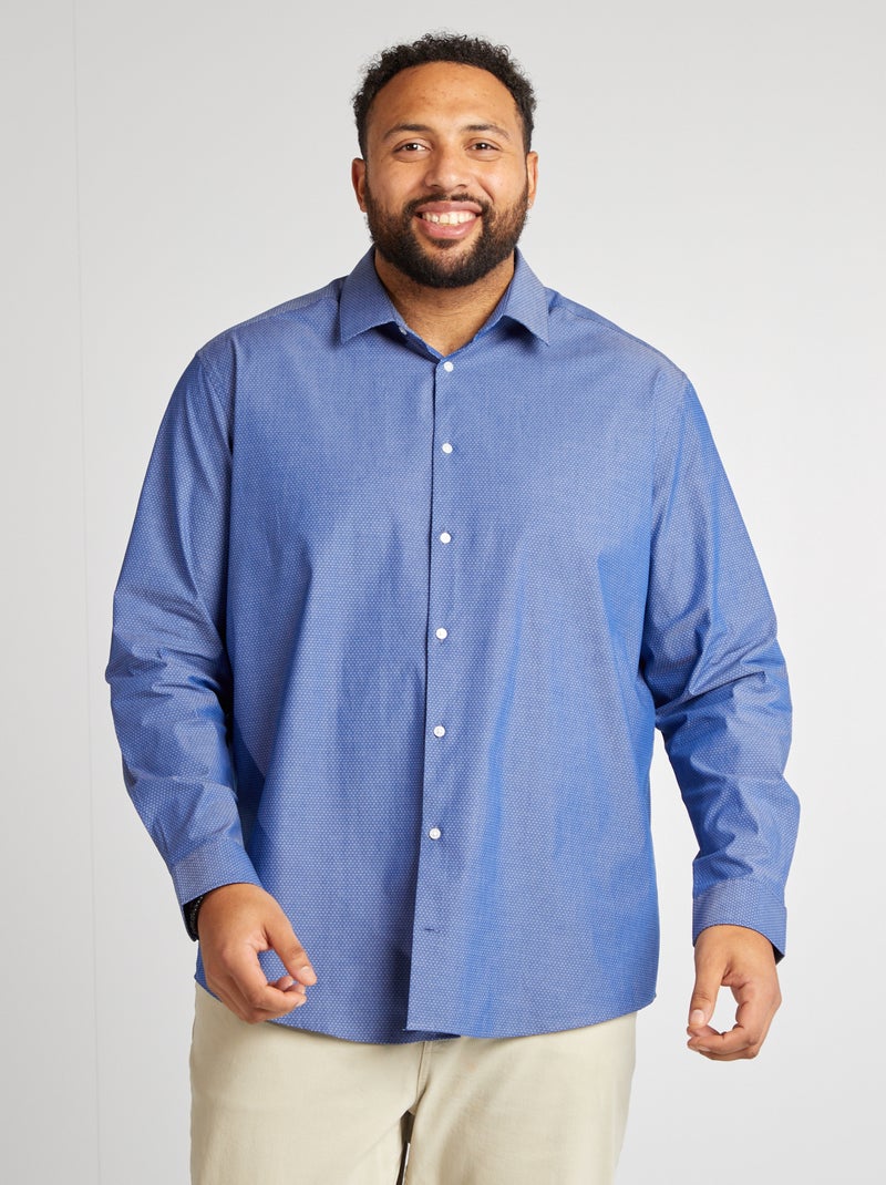 Camicia à motivo dobby BLU - Kiabi