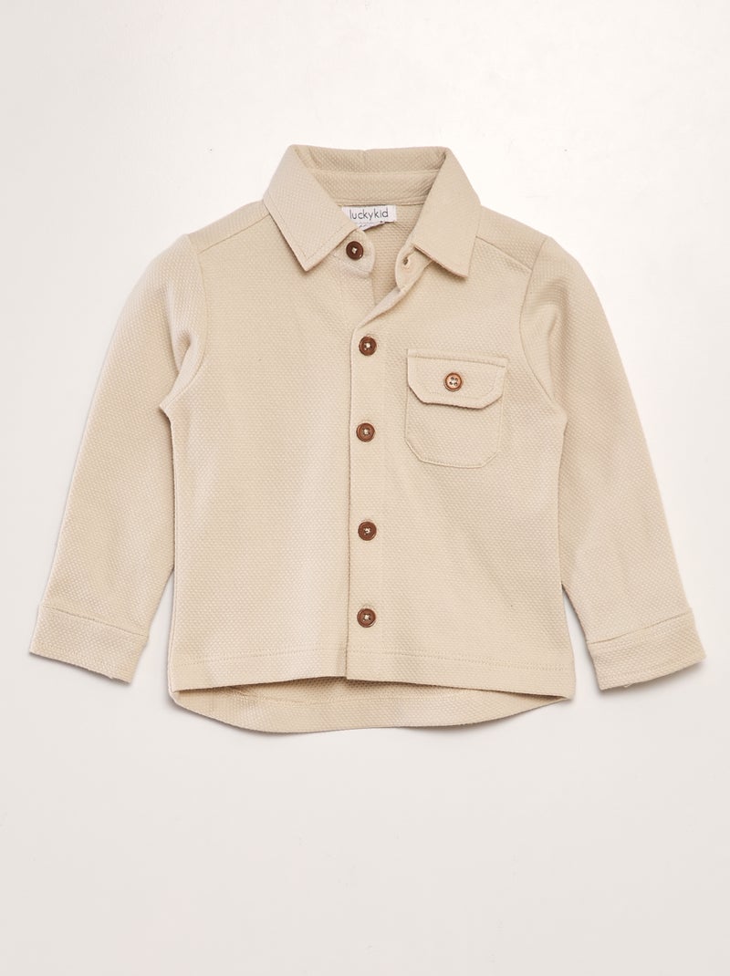 Camicia a nido d'ape BEIGE - Kiabi