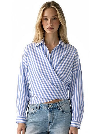 Camicia a portafoglio a righe con laccio hiccup